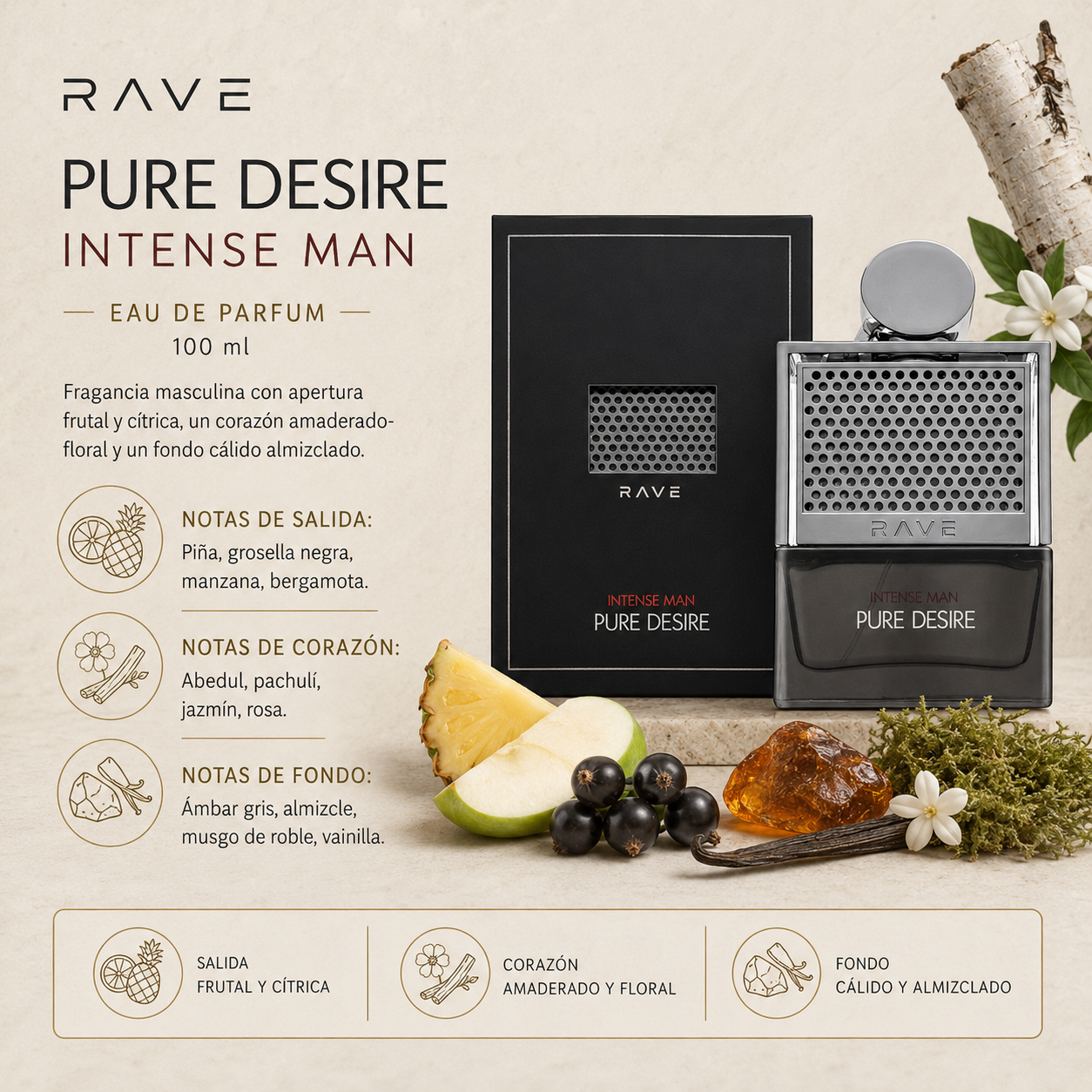 RAVE Pure Desire Intense Man EDP 100 ml
